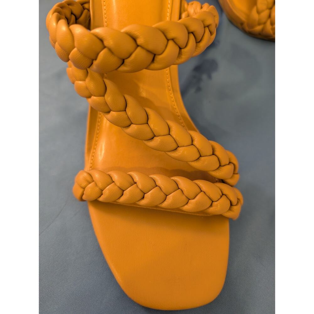 Dolce Vita Braided Block Heeled Sandals Paily Stella Tan Leather Shoes Size 7 - Picture 7 of 8